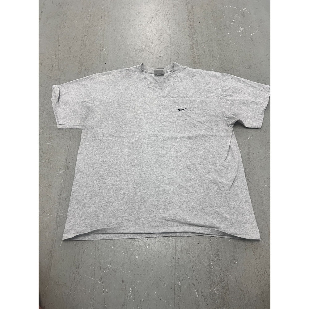 Vintage Nike T-Shirt Mens XL Heather Gray Swoosh Logo Short Sleeve‎ Streetwear